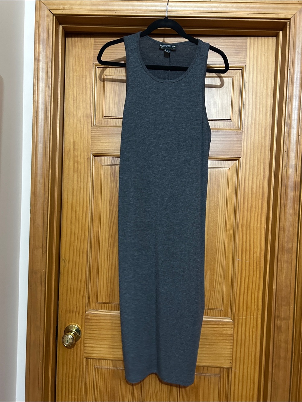 Forever 21 Dark Gray Tank Midi Dress